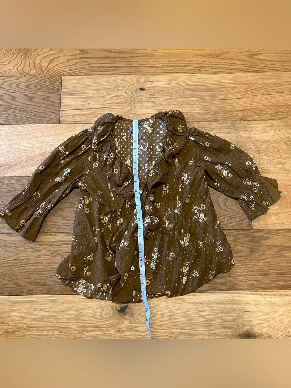 Anthropologie Poet Floral Ruffle Button-Front Blouse